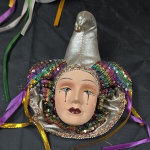 Colorful Jester Mask Ornament